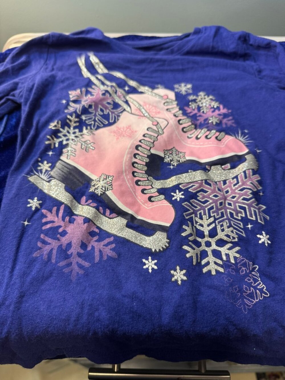 Blue Ice Skate Long Sleeve T-Shirt